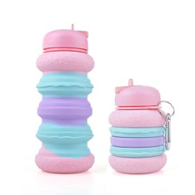 550ML Collapsible Water Bottles Outdoor Sports Fold Water Cup Silicone Leakproof Portable Kettle Travel Children Adult Bottle (Color: A, Capacity: 550ML)