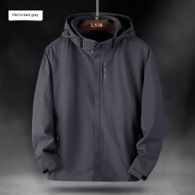 Single Men's Assault Jacket Outdoor Sports Waterproof Mountaineering Suit Trench Coat (Option: Dark Grey-XXXL-Men)