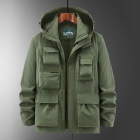 Outdoor Shell Jacket Overalls Jacket (Option: Army Green-XL)